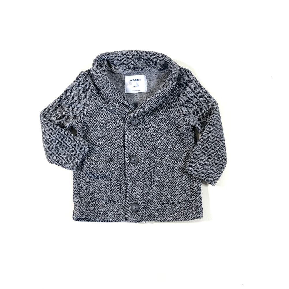 OLD NAVY GRAY GRANDPA BABY SWEATER SIZE 18/24M